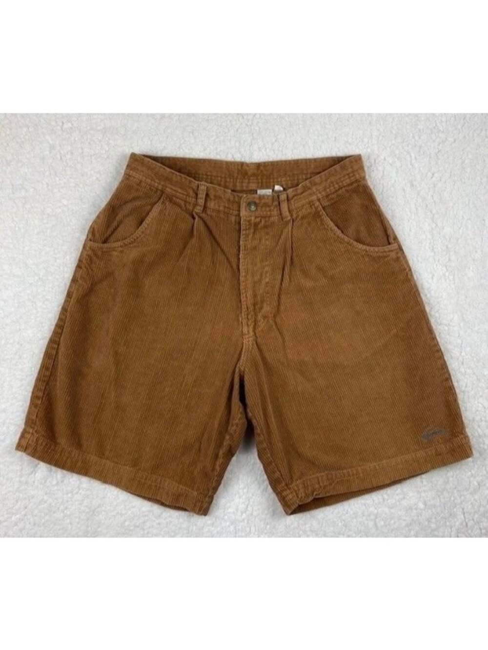 Vintage Quiksilver Y2K Corduroy Baggy Long Shorts Men's 32x9 Brown Thick Wale
